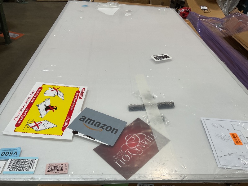 Photo 1 of **MINOR SCRATCH AND DENT DAMAGE** VIZ-PRO Large Cork Bulletin Board, 72 X 40 Inches, Wall-Mounted Corkboard with Silver Aluminium Frame for School, Office, and Home