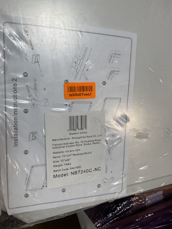 Photo 1 of **MINOR SCRATCH AND DENT DAMAGE** VIZ-PRO Large Cork Bulletin Board, 72 X 40 Inches, Wall-Mounted Corkboard with Silver Aluminium Frame for School, Office, and Home