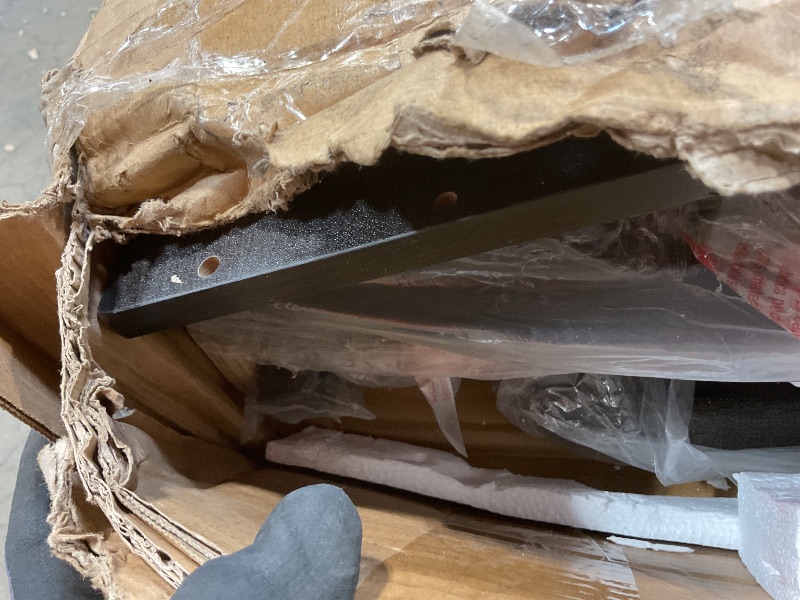 Photo 1 of **CORNER SCUFFED**Rolanstar Bed Frame Queen Size with Lift Up Storage, Charging Station & LED Lights, Upholstered Storage Headboard, Heavy Duty Wooden Slats, No Box Spring Needed, Noise Free, Easy Assembly, Dark Grey