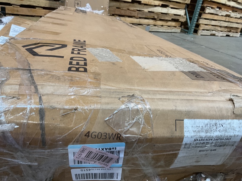 Photo 1 of **CORNER SCUFFED**Rolanstar Bed Frame Queen Size with Lift Up Storage, Charging Station & LED Lights, Upholstered Storage Headboard, Heavy Duty Wooden Slats, No Box Spring Needed, Noise Free, Easy Assembly, Dark Grey