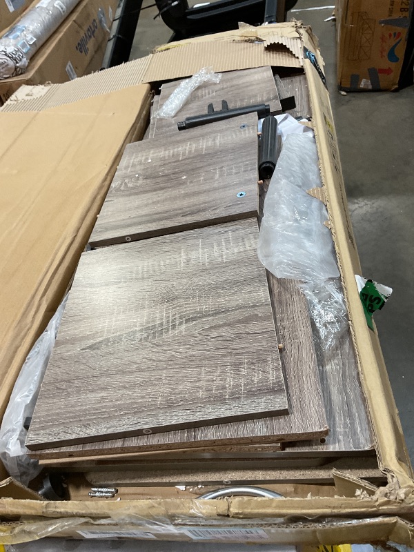 Photo 1 of **MINOR DAMAGE TO CORNERS **Furinno JAYA Large Entertainment Stand for TV Up to 55 Inch, French Oak Grey/Black