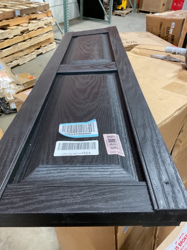 Photo 1 of **MISSING HARDWARE**Ekena Millwork Lifetime Vinyl LP2S12X04700BL Standard Two Equal Panel Vinyls, Raised Panel Vinyl Shutters, w/Installation Shutter-Lok's & Matching Screws (Per Pair), 12"W x 47"H, Black