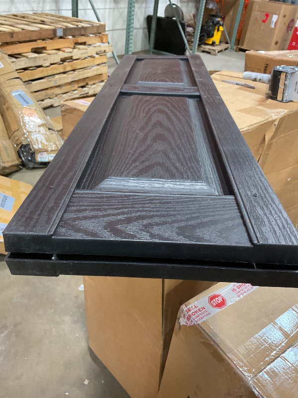 Photo 1 of **MISSING HARDWARE**Ekena Millwork Lifetime Vinyl LP2S12X04700BL Standard Two Equal Panel Vinyls, Raised Panel Vinyl Shutters, w/Installation Shutter-Lok's & Matching Screws (Per Pair), 12"W x 47"H, Black