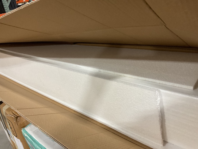 Photo 1 of **MINOR CORNER DAMAGE **Ortaville 72" Floating Mantel Shelf - Modern White Fireplace Mantel with Matte Lacquer Finish for Living Room Elegance (72", White)