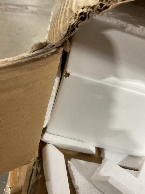 Photo 1 of **MINOR CORNER DAMAGE **Ortaville 72" Floating Mantel Shelf - Modern White Fireplace Mantel with Matte Lacquer Finish for Living Room Elegance (72", White)