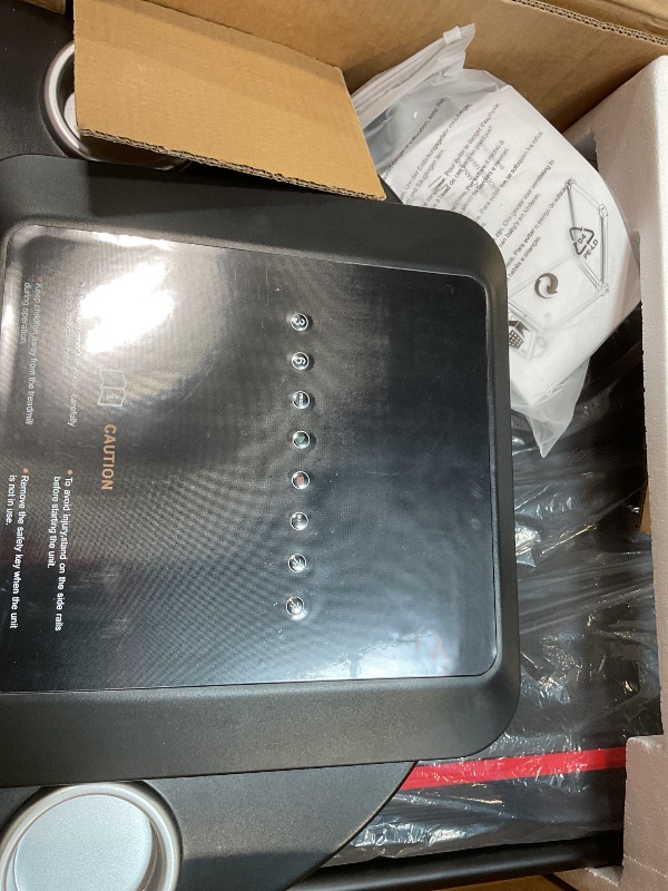 Photo 1 of **LIQUID AND DIRT**RHYTHM FUN Treadmill with Incline, 8.0 MPH Treadmills for Home with 8% Incline, Foldable Treadmill with Handles, Low Noise Walking Pad for 300 lbs