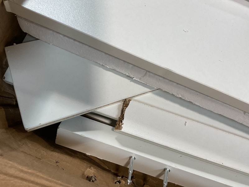 Photo 1 of **MAJOR DAMAGE. SELLING FOR PARTS**Jocoevol Kitchen Storage Cabinet, 55" White Cabinet with Shelves and Storage, Modern Farmhouse Coffee Bar Station for Dining Room, Kitchen Buffet