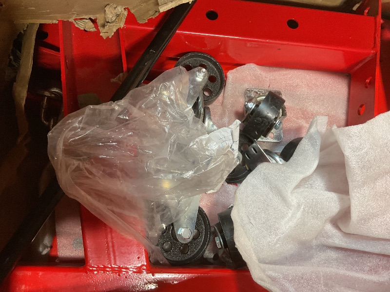 Photo 1 of **MINOR USE WEAR**Engine Hoist with Lever, 2 Ton Folding Cherry Picker Engine Hoist with Lever and 6 Casters, 4400lbs Heavy Duty Hydraulic Shop Crane, Engine Lift for Workshops Garage Warehouse