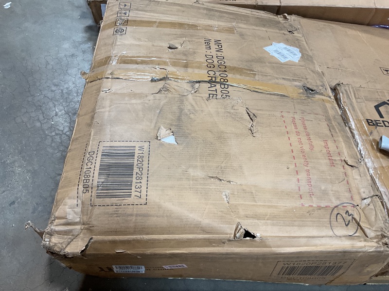 Photo 1 of **MINOR DAMAGE TO CORNERS**MCRovibek 78 Double Dog Crate Furniture for 2 Large Dogs Indoor, Wooden Furniture Dog Crates with Dog Bowl, Dog Kennel Furniture TV Stand Large Breed Grey