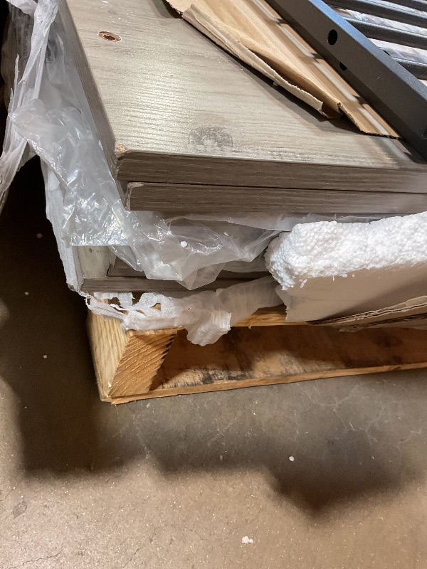 Photo 1 of **MINOR DAMAGE TO CORNERS**MCRovibek 78 Double Dog Crate Furniture for 2 Large Dogs Indoor, Wooden Furniture Dog Crates with Dog Bowl, Dog Kennel Furniture TV Stand Large Breed Grey