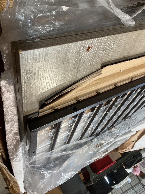 Photo 1 of **MINOR DAMAGE TO CORNERS**MCRovibek 78 Double Dog Crate Furniture for 2 Large Dogs Indoor, Wooden Furniture Dog Crates with Dog Bowl, Dog Kennel Furniture TV Stand Large Breed Grey