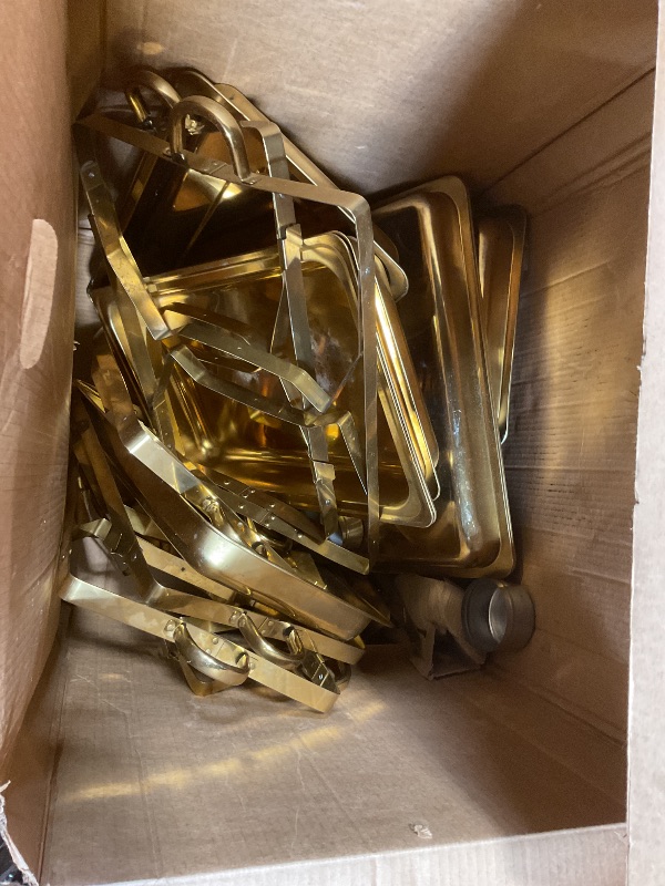 Photo 1 of **SCRATCHES AND DIRT**Keyoxy Chafing Dishes for Buffet, 8 Qt High Grade Chafing Dish Buffet Set, Full Size Pan, Rolled-Edge Design Food Warmers for Parties, Buffet, Wedding, Birthday, Camping 4 Pack [Gold]