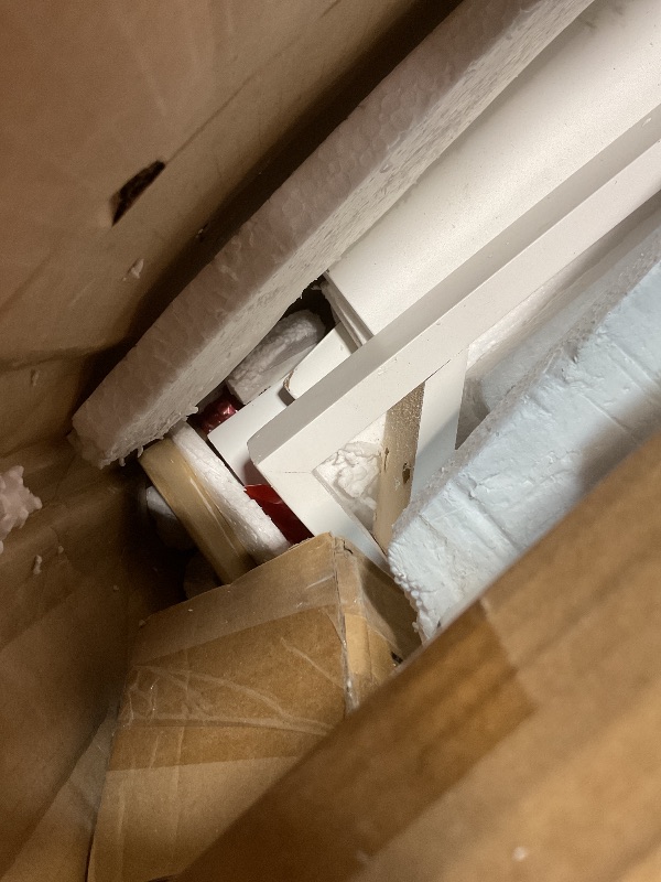 Photo 1 of **SELLING FOR PARTS AS PARTIAL SET. MISSING MAIN TOP SINK PIECE. TRANSPORT DAMAGE**36 in. Bathroom Vanity with Sink Combo One Cabinet and Three Drawers Solid Wood and MDF Board in White