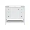 Photo 1 of **SELLING FOR PARTS AS PARTIAL SET. MISSING MAIN TOP SINK PIECE. TRANSPORT DAMAGE**36 in. Bathroom Vanity with Sink Combo One Cabinet and Three Drawers Solid Wood and MDF Board in White