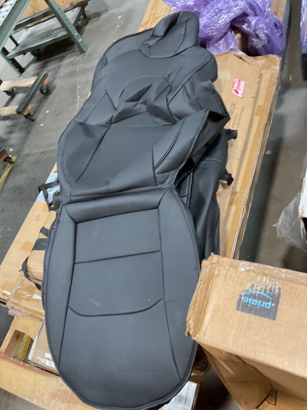 Photo 1 of **DIRTY FROM TRANSPORT . 4 COVERS**IKABEVEM Seat Covers Leather for Tesla Model 3: Full Set Waterproof Easy to Clean Material - Custom Fit for 2017 2018 2019 2020 2021 2022 2023 Model 3 Vehical Car Seat Cushions(Black)