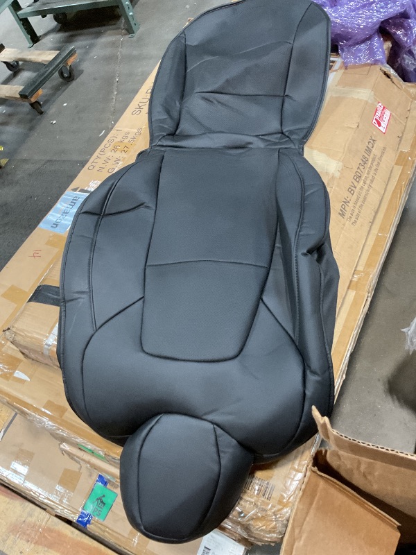 Photo 1 of **DIRTY FROM TRANSPORT . 4 COVERS**IKABEVEM Seat Covers Leather for Tesla Model 3: Full Set Waterproof Easy to Clean Material - Custom Fit for 2017 2018 2019 2020 2021 2022 2023 Model 3 Vehical Car Seat Cushions(Black)