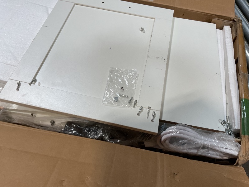 Photo 1 of **MINOR TRANSPORT SCRAPES**VECELO Rolling Kitchen Island Cart with Large Storage, Microwave Stand, Open Shelves, Wine Rack, Power Outlet, Bar Cabinet for Dining Room, Living Room, White