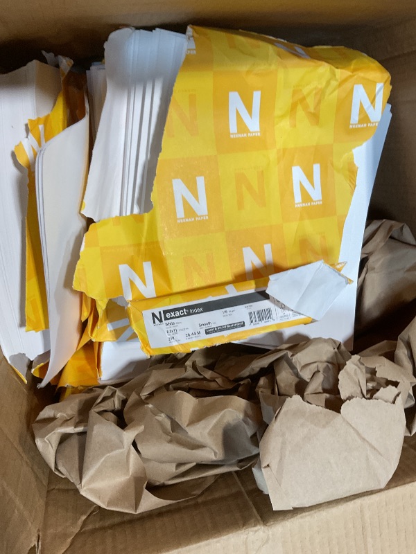 Photo 1 of **FOLD AND CREASE DAMAGE TO SOME**Neenah Exact Index Cardstock, 8.5" x 11", 110 lb/199 gsm, White, 94 Brightness, 2000 Sheets (40411)