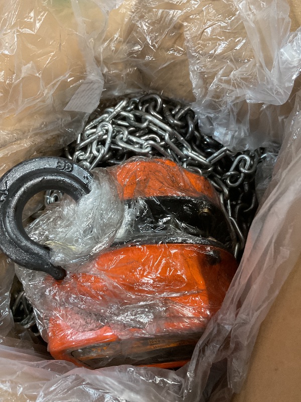 Photo 1 of **DIRT**VEVOR Hand Chain Hoist, 1 Ton 2200 lbs Capacity 20 FT Come Along, G80 Galvanized Carbon Steel with Double-Pawl Brake, Auto Chain Leading & 360° Rotation Hook, for Garage Factory Dock