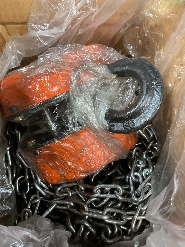 Photo 1 of **DIRT**VEVOR Hand Chain Hoist, 1 Ton 2200 lbs Capacity 20 FT Come Along, G80 Galvanized Carbon Steel with Double-Pawl Brake, Auto Chain Leading & 360° Rotation Hook, for Garage Factory Dock