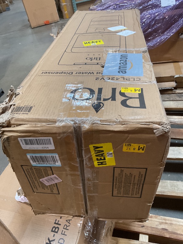 Photo 1 of **POSSIBLY FOR PARTS/ DOOR FOR BOTTLE HAS BROKEN LATCH** Brio Bottom Loading Water Cooler Dispenser for 5 Gallon Bottles - 3 Temperatures with Hot, Room & Cold Spouts, Child Safety Lock, LED Display with Empty Bottle Alert, Stainless Steel