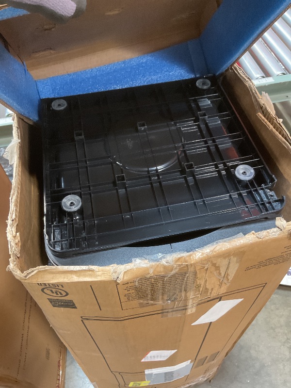 Photo 1 of **POSSIBLY FOR PARTS/ DOOR FOR BOTTLE HAS BROKEN LATCH** Brio Bottom Loading Water Cooler Dispenser for 5 Gallon Bottles - 3 Temperatures with Hot, Room & Cold Spouts, Child Safety Lock, LED Display with Empty Bottle Alert, Stainless Steel