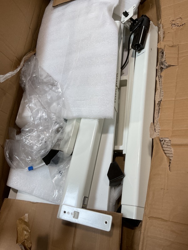 Photo 1 of **TRANSPORT  SCRATCHES AND SCUFFS**YDN Standing Desk with Drawers, 48 x 24 Inch Electric Adjustable Height Stand Up Desk, Sit Stand for Home Office, White