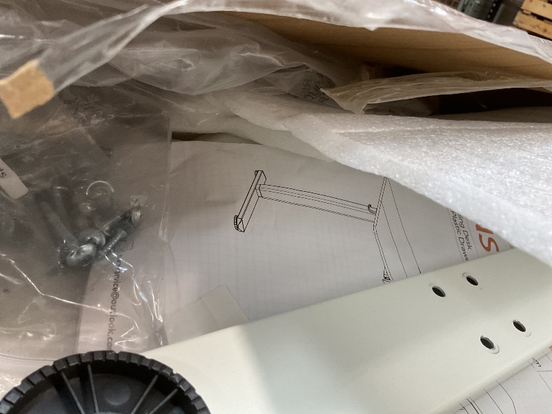 Photo 1 of **TRANSPORT  SCRATCHES AND SCUFFS**YDN Standing Desk with Drawers, 48 x 24 Inch Electric Adjustable Height Stand Up Desk, Sit Stand for Home Office, White