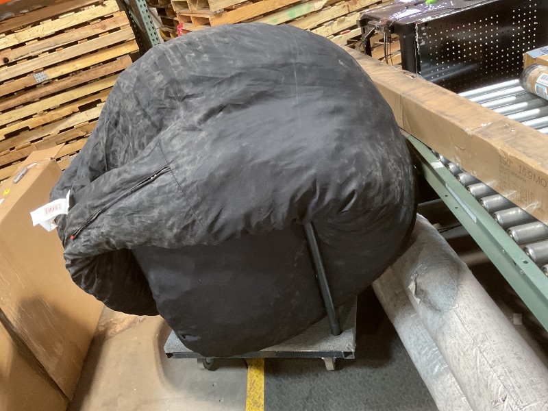 Photo 1 of **NO COVER. HEAVY DIRT **Big Joe Fuf Large Foam Filled Bean Bag Chair with Removable Cover, Black Lenox, Durable Woven Polyester, 4 feet Big