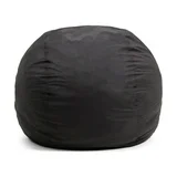 Photo 1 of **NO COVER. HEAVY DIRT **Big Joe Fuf Large Foam Filled Bean Bag Chair with Removable Cover, Black Lenox, Durable Woven Polyester, 4 feet Big