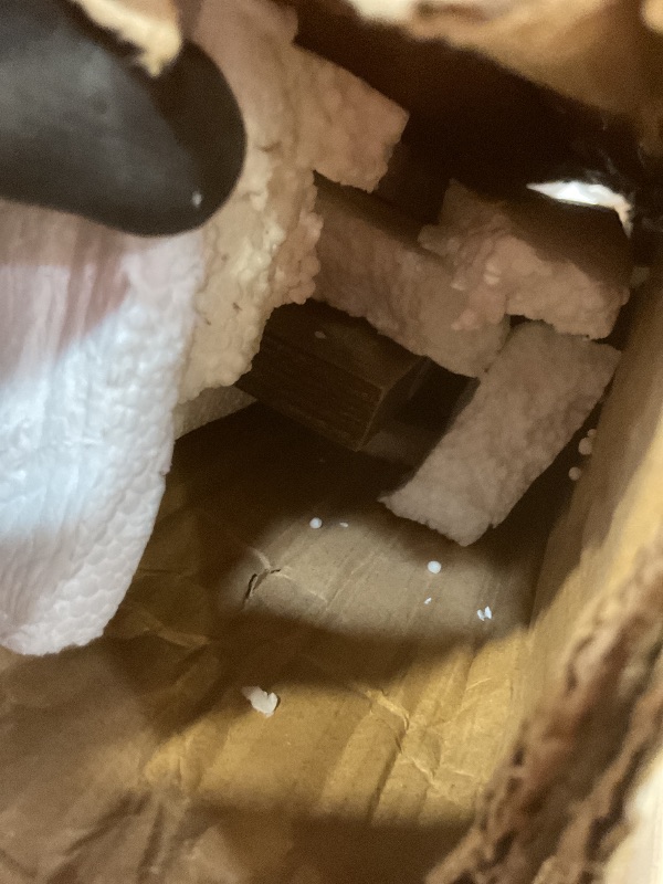 Photo 1 of **MISSING ASSEMBLY HARDWARE** Tribesigns Farmhouse Coffee Table Square LED Engineered Wood Low Coffee Table for Living Room Rustic Brown & Black