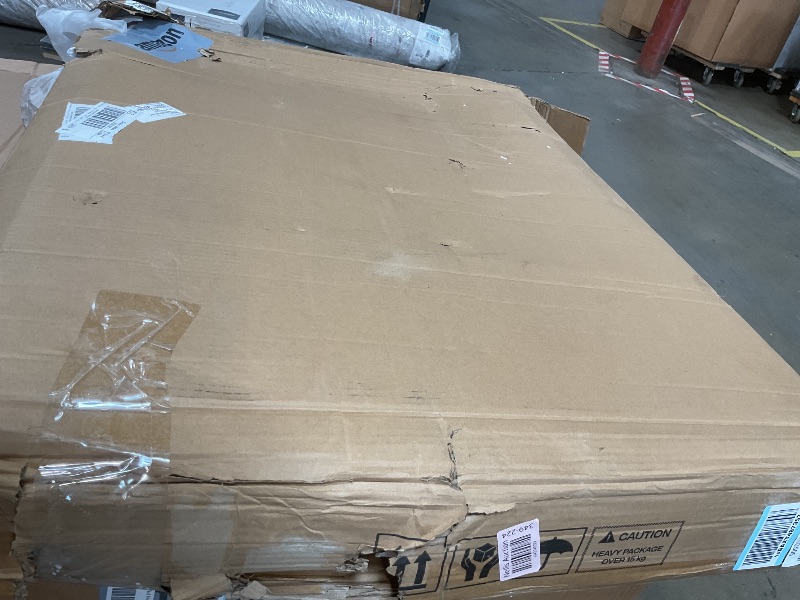 Photo 1 of **MISSING ASSEMBLY HARDWARE** Tribesigns Farmhouse Coffee Table Square LED Engineered Wood Low Coffee Table for Living Room Rustic Brown & Black