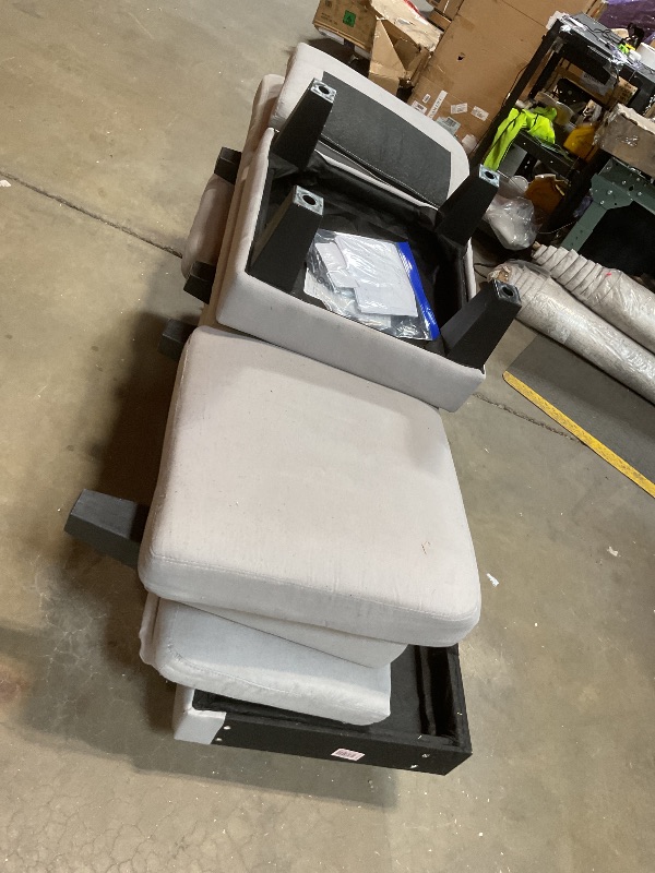 Photo 1 of **DIRTY FROM TRANSPORT **JUMMICO Couch for Small Living Room, 73" Small Sofa with Reversible Ottoman, 3 Seat L-Shaped Sofas, Comfy Couches for Apartment (Linen Fabric, Light Grey)