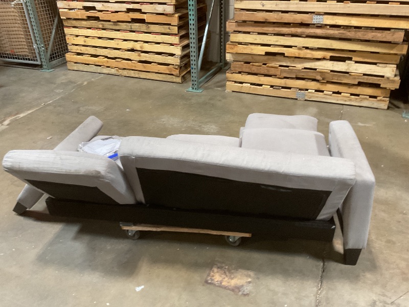 Photo 1 of **DIRTY FROM TRANSPORT **JUMMICO Couch for Small Living Room, 73" Small Sofa with Reversible Ottoman, 3 Seat L-Shaped Sofas, Comfy Couches for Apartment (Linen Fabric, Light Grey)