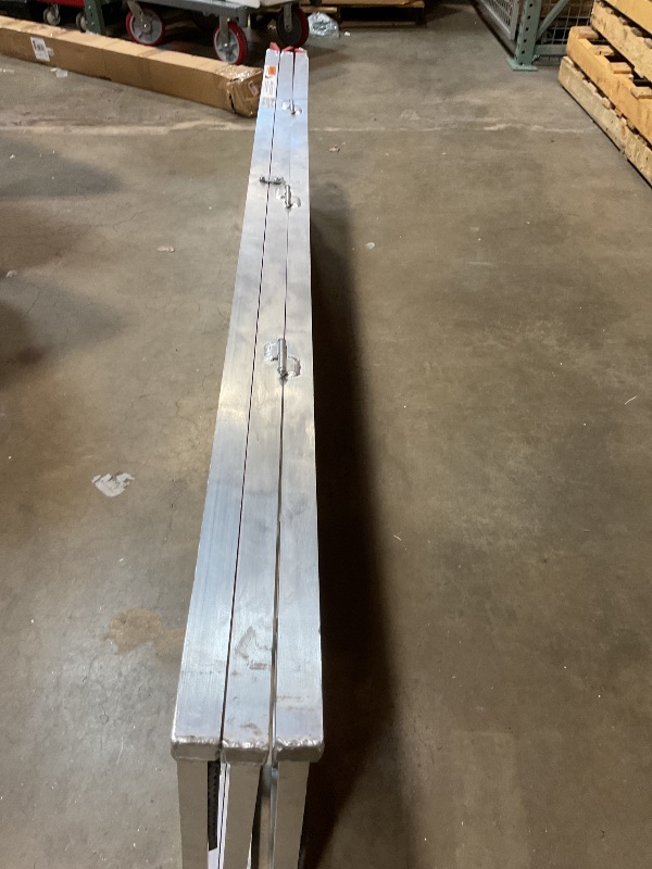 Photo 1 of **SELLING FOR PARTS AS PARTIAL SET. DAMAGED SUPPORT BEAM**VEVOR Snowmobile Loading Ramp 85" x 54" Aluminum Foldable Ramps, 1500 LBS Capacity Loading Ramps for Motorcycle/Dirt Bike/Trailer/ATV/UTV/Garden Tractor/Lawn Mower