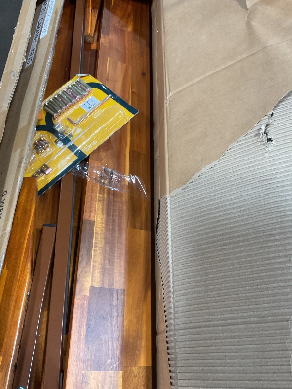 Photo 1 of **SELLING FOR PARTS AS PARTIAL SET. Bme Dinkee King Bed Frame Wood 15 Inch - Solid Wood Platform Bed Frame - Japanese Joinery Bed - Modern & Minimalist Style - Wood Slat Support - Easy Assembly - No Box Spring Needed - Caramel