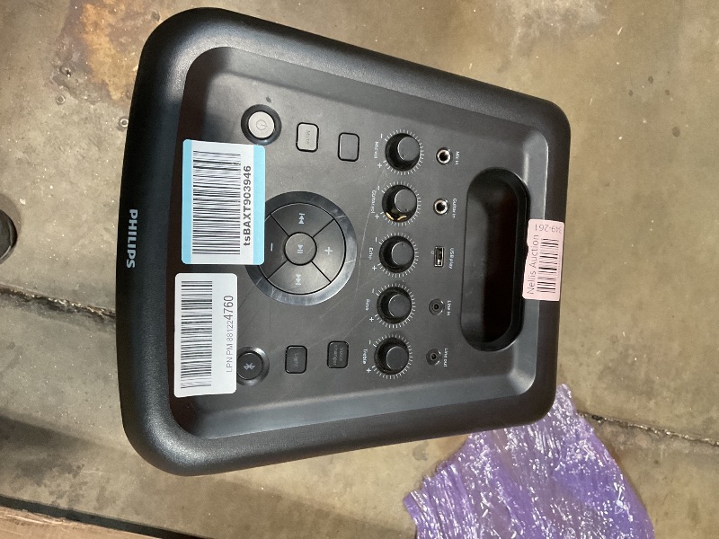 Photo 1 of **MISSING POWER CORD. MINOR USE WEAR**Philips X5206 bluetooth party speaker
