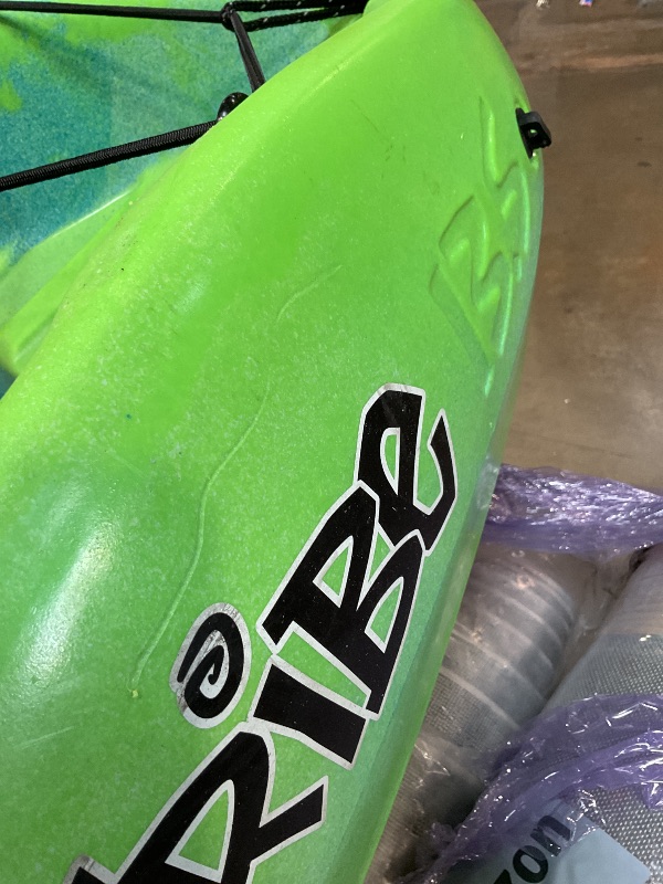 Photo 1 of **MISSING SMALL WHITE CAPS  FOR BOTTOM OF BOAT. SELLING FOR PARTS AS PARTIAL SET**perception Tribe 13.5 Sit on Top Tandem Kayak for All-Around Fun Large Rear Storage with Tie Downs