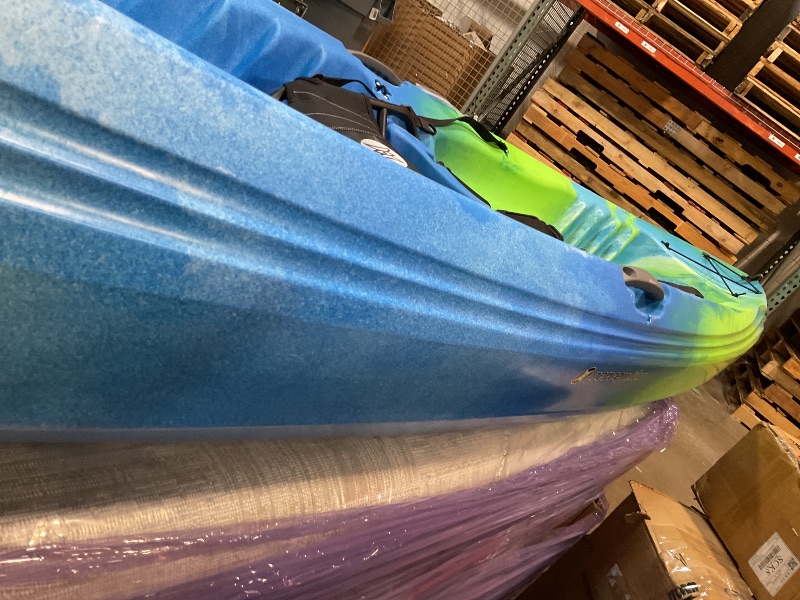 Photo 1 of **MISSING SMALL WHITE CAPS  FOR BOTTOM OF BOAT. SELLING FOR PARTS AS PARTIAL SET**perception Tribe 13.5 Sit on Top Tandem Kayak for All-Around Fun Large Rear Storage with Tie Downs