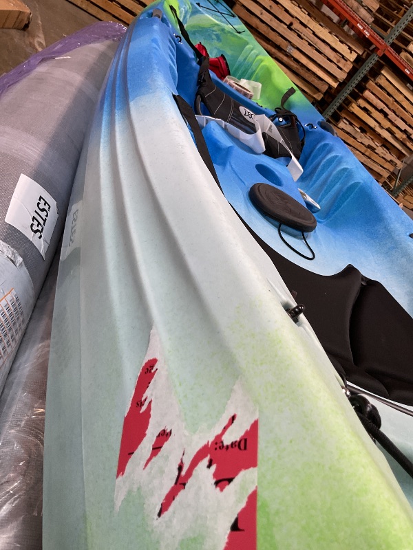 Photo 1 of **MISSING SMALL WHITE CAPS  FOR BOTTOM OF BOAT. SELLING FOR PARTS AS PARTIAL SET**perception Tribe 13.5 Sit on Top Tandem Kayak for All-Around Fun Large Rear Storage with Tie Downs