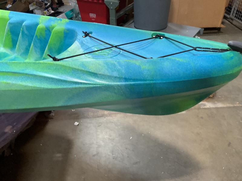 Photo 1 of **MISSING SMALL WHITE CAPS  FOR BOTTOM OF BOAT. SELLING FOR PARTS AS PARTIAL SET**perception Tribe 13.5 Sit on Top Tandem Kayak for All-Around Fun Large Rear Storage with Tie Downs