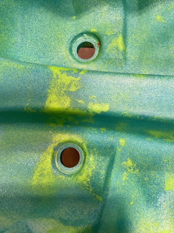 Photo 1 of **MISSING SMALL WHITE CAPS  FOR BOTTOM OF BOAT. SELLING FOR PARTS AS PARTIAL SET**perception Tribe 13.5 Sit on Top Tandem Kayak for All-Around Fun Large Rear Storage with Tie Downs