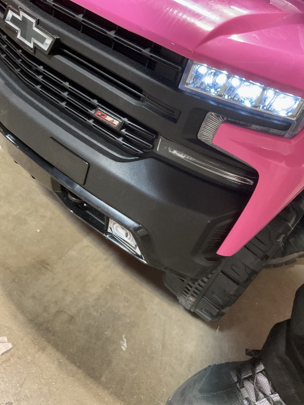 Photo 1 of **MINOR WEAR USE. LOW BATTERY .NO CHARGER**Chevrolet Silverado 12V Kids Boys and Girls Electric Ride on Truck Car Electric Vehicle Jeep with Parents Remote Control, 2 Speeds, 4 Wheels, LED Lights, Music (Pink)
