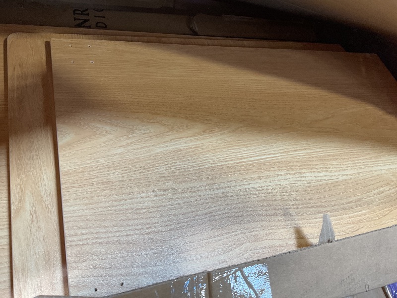 Photo 1 of **MISSING HARDWARE**Xibolai Mobile Wooden Podium Stand with Wheels Lectern Oak Color 16MM Wood Board Elegant Design Wooden Pulpit for Churches Seminars and Schools