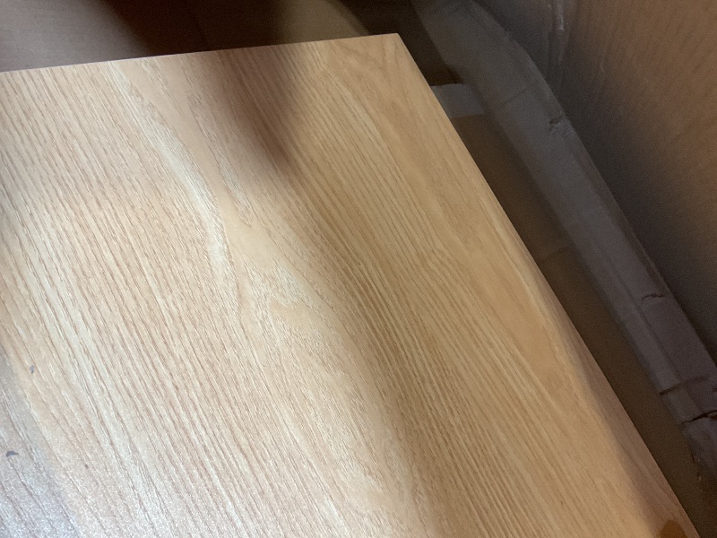 Photo 1 of **MISSING HARDWARE**Xibolai Mobile Wooden Podium Stand with Wheels Lectern Oak Color 16MM Wood Board Elegant Design Wooden Pulpit for Churches Seminars and Schools