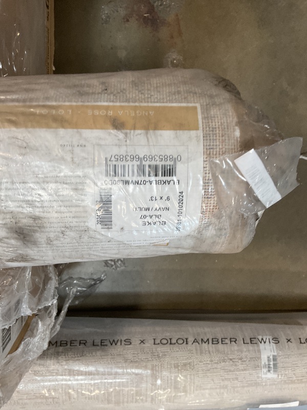 Photo 1 of **DIRTY FROM TRANSPORT **Loloi Angela Rose Blake Collection BLA-07 Navy/Multi 9' x 13', .25" Pile Height, Fringe, Area Rug