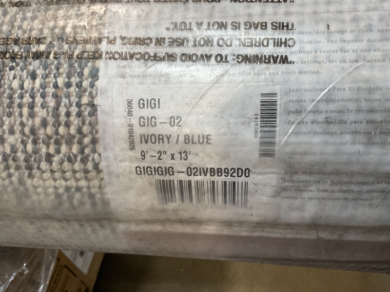 Photo 1 of **DIRTY FROM TRANSPORT **Loloi Magnolia Home by Joanna Gaines Gigi Collection GIG-02 Ivory/Blue 9'-2" x 13' Area Rug
