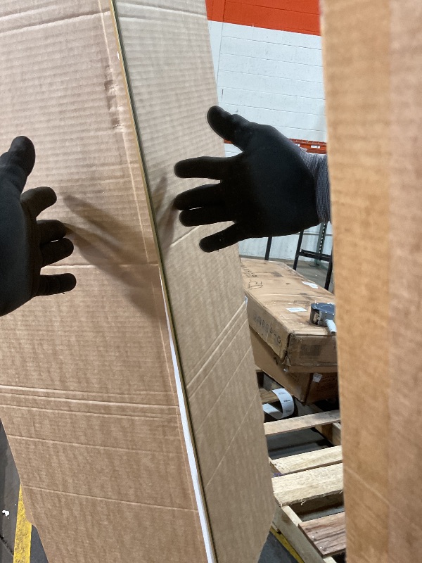 Photo 1 of 21×64 Floor Mirror Full Length Wall Standing Leaning or Mounted, Gold Arched Full Body Mirror with Aluminum Alloy Frame for Bedroom Bathroom Hallway