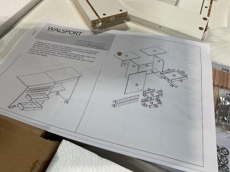 Photo 1 of **FOR PARTS ONLY/NON- FUNCTIONAL** Folding Sewing Table Multipurpose Craft Station & Side Desk with Compact Design, Wheels with Locks,(White)