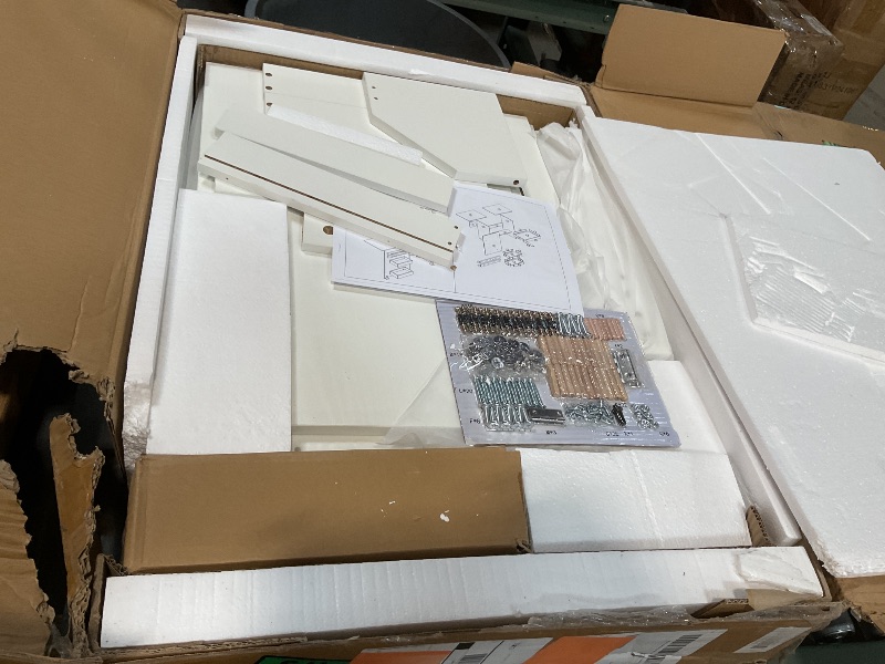 Photo 1 of **FOR PARTS ONLY/NON- FUNCTIONAL** Folding Sewing Table Multipurpose Craft Station & Side Desk with Compact Design, Wheels with Locks,(White)